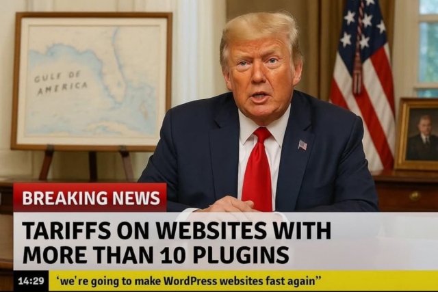 BREAKING NEWS: TARIFFS ON WEBSITES WITH MORE THAN 10 PLUGINS

 ‘we're going to make WordPress websites fast again”
