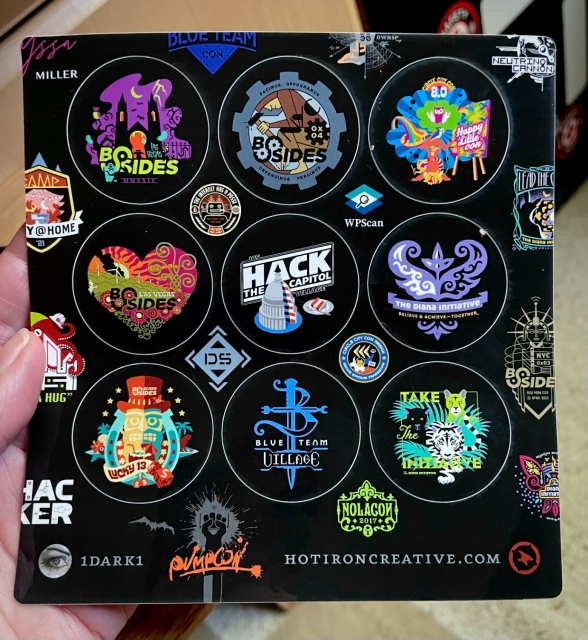 custom sticker sheet showing logos I designed